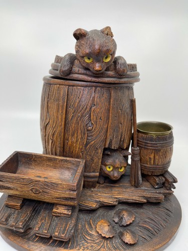 Geschnitzt katzen holz dose - holz,