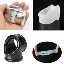 Metall/Silikon-Ballstretcher-Hoden-Ring-für-Männer-Hodenstrecker-Hodensack-BDSM