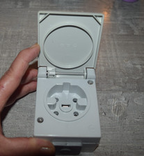 AP Perilex Steckdose mit Klappdeckel IP44 grau aus Lagerauflösung