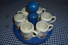 Schinkenhäger 6er Set Schnapsglas mit Träger Miniaturkrug alt ! Altenkunstadt 