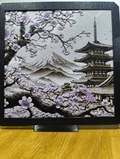 Kirschblüten Bild mit Rahmen und Standfuß