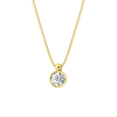 Collier 375 gelbgold zirkonia - gelbgold,