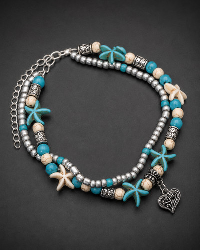Fußkette damen boho türkis - boho,