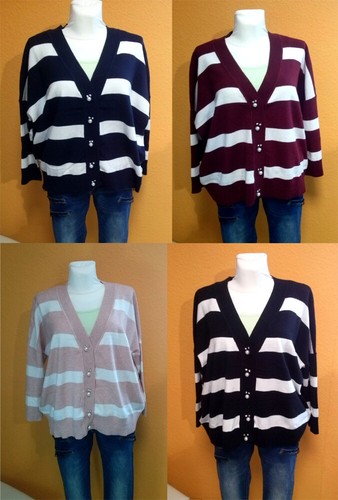 Strickjacke streifen oversize - strickjacke,