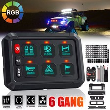 RGB 6 Gang LED Schaltpanel Schalter Schalttafel 12-24V für Boot Auto LKW ATV UTV