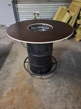 Stehtisch Feuertonne mit Grill Ölfass BBQ