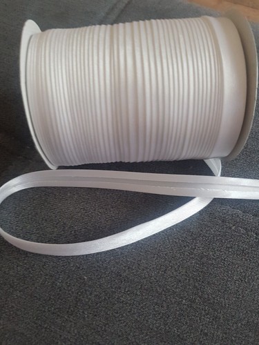 Schrägband satin weiß - weiß, 10