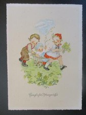 (245) AK DDR KÜNSTLER, Ostern, Kinder mit Bollerwagen