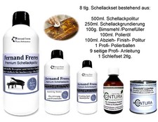 8 tlg. Set Schellackpolitur Schellack Grundierung Klavierlack Ballen Möbel Lack