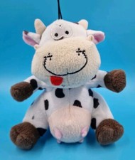Plüsch Kuh mit Euter Sitzend mit Aufhänger 15cm Kuscheltier Stofftier Plüschtier