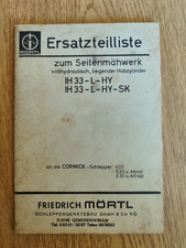 Mörtl Seiten Mähwerk IH33 für IHC Cormick 433, 533, 633 Ersatzteilliste Ki