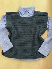   Damen Pullunder /gehäkelt 100% Merino Wolle  , Gr. L