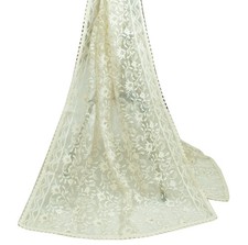 Lange Stola Vintage weiß