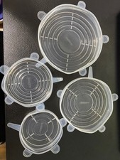 4* Stretch Silikon Frischhalte Deckel Universaldeckel dehnbar Wiederverwendbar