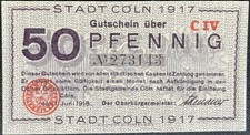 50 Pfennig  Stadt Köln 1918