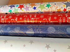 WEINACHTSGESCHENKPAPIER GESCHENKPAPIER WEIHNACHTEN VERPACKUNG  4 ROLLEN