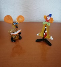 Glasfiguren Maus und Clown gebr.