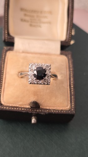 Saphir und diamant ring - und, 18kt