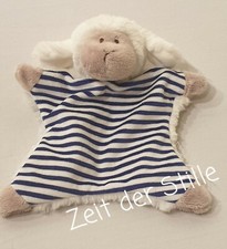 ERGEE KIK Schmusetuch Kuscheltuch Schaf blau weiß gestreift Plüsch