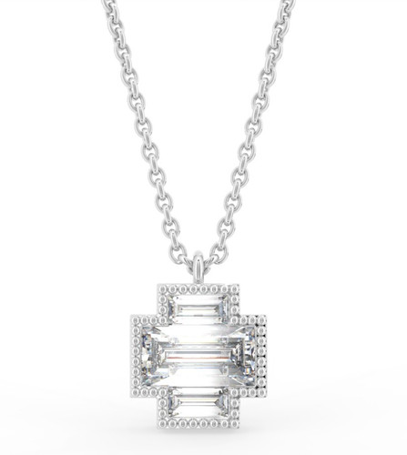 14k weißgold baguette lab - baguette,