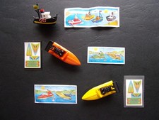 Ü-Ei - " Schiffe/Rennboote " ... 1995/2002 ... Hafenschlepper + 2 Rennboote +BPZ