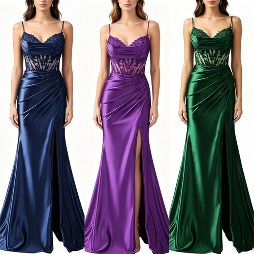 Satin ballkleider damen - ballkleider,