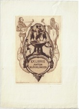 IWAN EDWIN HUGENTOBLER: Exlibris für Anton Blöchlinger, 1919, Faune