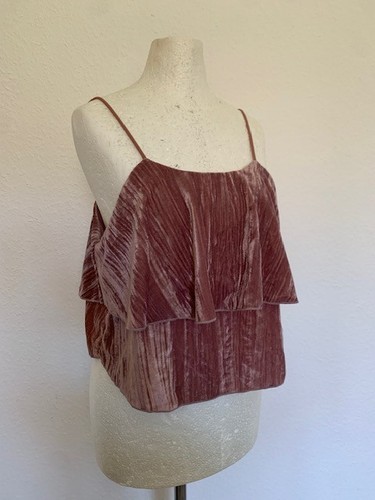 Samt volants top altrosa - volants,