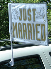 Autofahne Just Married Auto -