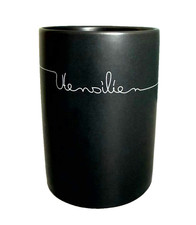 KHG Utensilienhalter Küche Keramik Steingut poliert Anthrazit Grau mit Schriftzu