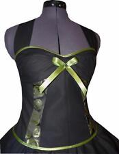 50er Kleid schwarz zum Petticoat glänzende grüne Rosen Jugendweihe