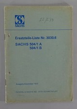 Teilekatalog Sachs Motor 504/1 A / 504/1 B Stand 12/1972