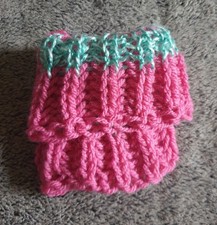 Hundeschal Loop  PINK GRÜN GLITZER 24-45 cm Wolle Hund Halsentzündung Kurzhaar