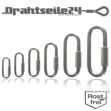 Schraubglied Edelstahl DIN 56927 Kettenglied 3,5mm 4mm 5mm 6mm 8mm 10mm Form B