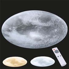 LED Mond Deckenleuchte 40/60 cm m. Fernbedienung dimmbar, Lichtfarbe einstellbar