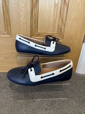Fit Flop Cora Navy Blue White Schuhe UK Size 6 EU 39 Deck Boat Flat Comfort Lace