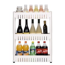 Nischenregal Nischenschrank Nischenwagen Küchenschrank mit Rollen Weiß wk07ws