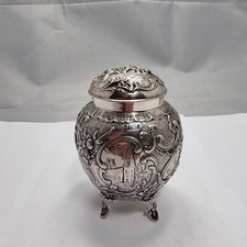 C92# wunderschöne Tee-Dose Silber 800 punziert deutsche Handarbeit