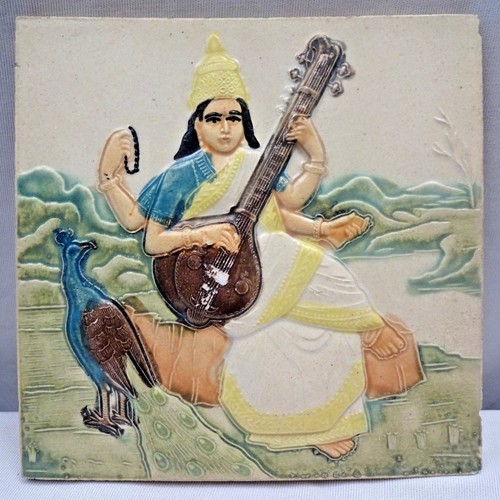 Antike kunstkachel sarasvati - kunstkachel,