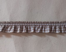 Rüschenband elastisch - Vichy - beige/weiß kariert - 2,20€/m