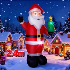 Weihnachtsmann aufblasbar LED 240cm LED beleuchtet Weihnachten Nikolaus 210T