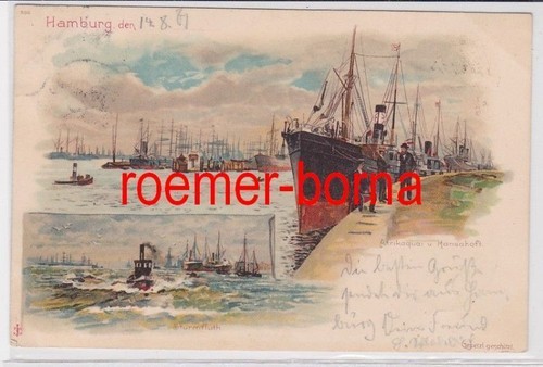 36556 lithografie hamburg - ak,