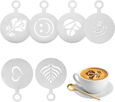 6 Stück Kaffeeschablone Set