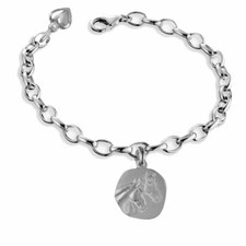 Massives Damen Armband mit der Gravurplatte Pferdeköpfe-Silber925-persön. Gravur