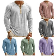 Herren Henley Langarmshirt mit