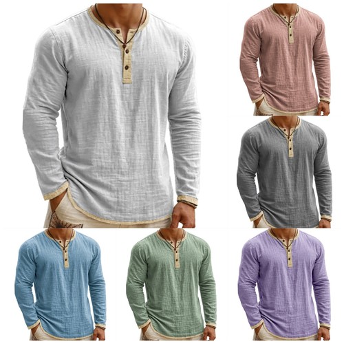 Herren henley langarmshirt mit - herren,