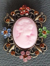 Brosche Kamee In Rosa Pink