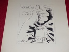 [Art Xx ] Pablo Picasso Lithografie Asturien 1963 Bergleute 56x38 CM -kreis D'