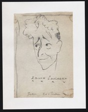 Jean Cocteau poete peintre poet novelist Portrait dessin drawing van Caulaert