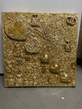 Wandbild Leinwandbild Parfüm Chanel Flasche Kunst in gold Bunt Kunstharz 45x45